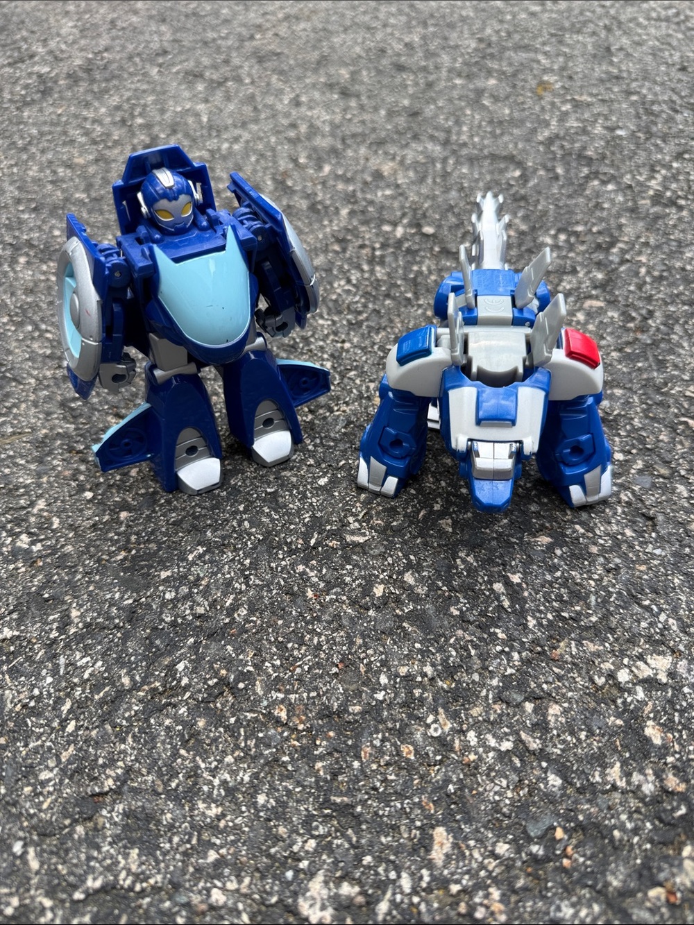 Blue Transforming Robot and Animal Figure Set - Kids Toys